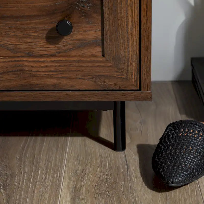 Table de chevet moderne à 2 tiroirs avec port USB