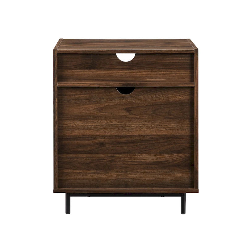 Table de chevet moderne à 2 tiroirs avec port USB