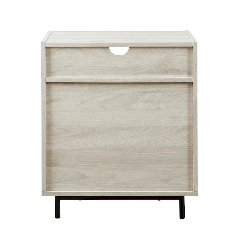 Table de chevet moderne à 2 tiroirs avec port USB