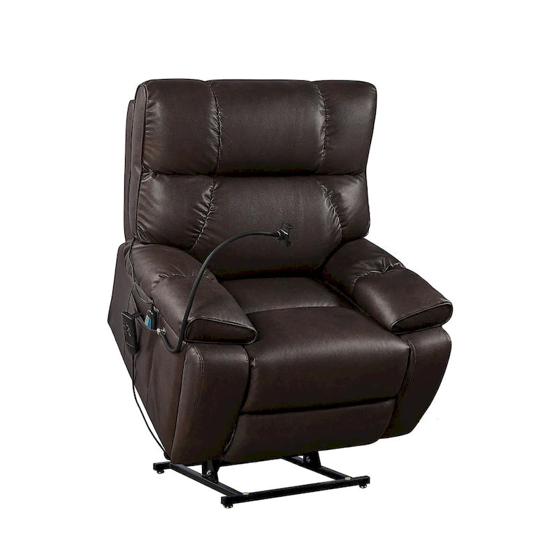 Fauteuil inclinable releveur électrique avec deux moteurs, massage et fonction chauffante