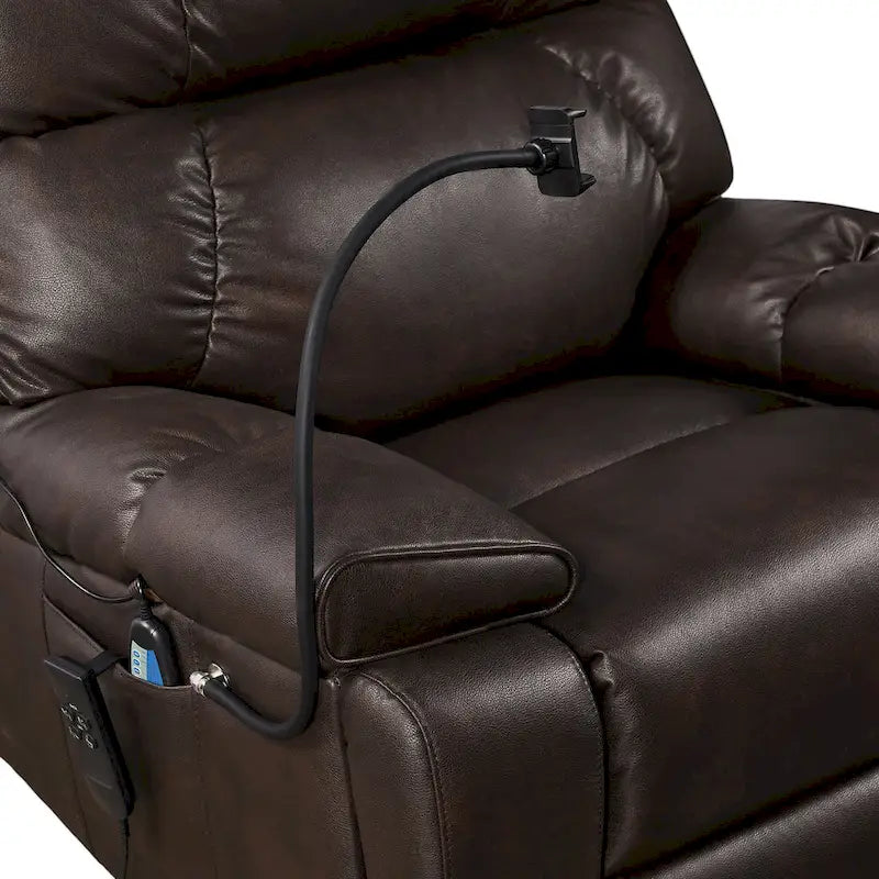 Fauteuil inclinable releveur électrique avec deux moteurs, massage et fonction chauffante