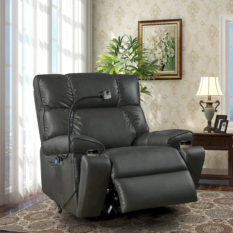 Fauteuil inclinable releveur électrique avec deux moteurs, massage et fonction chauffante