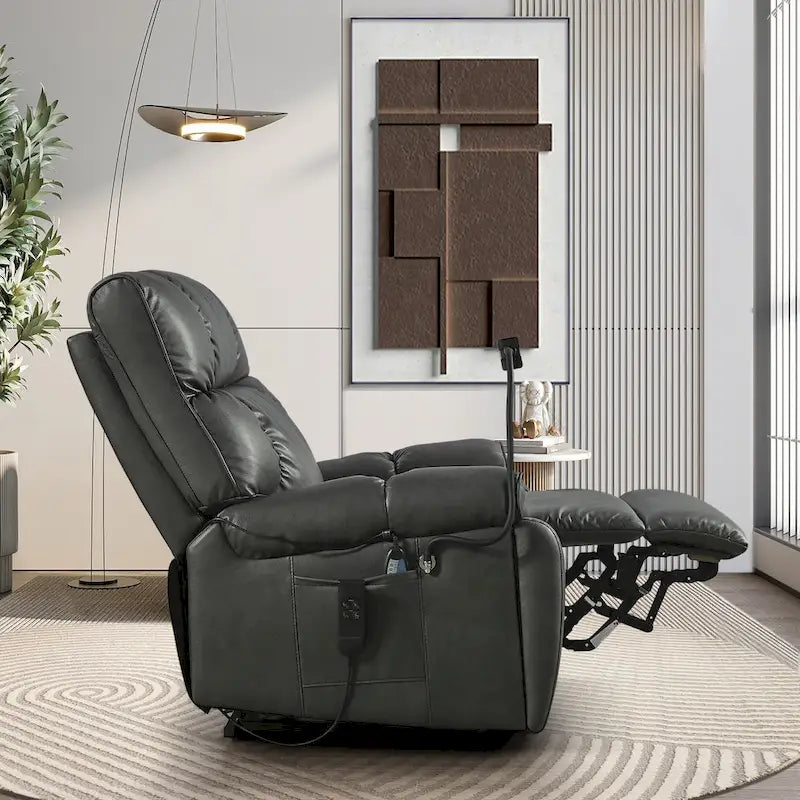 Fauteuil inclinable releveur électrique avec deux moteurs, massage et fonction chauffante