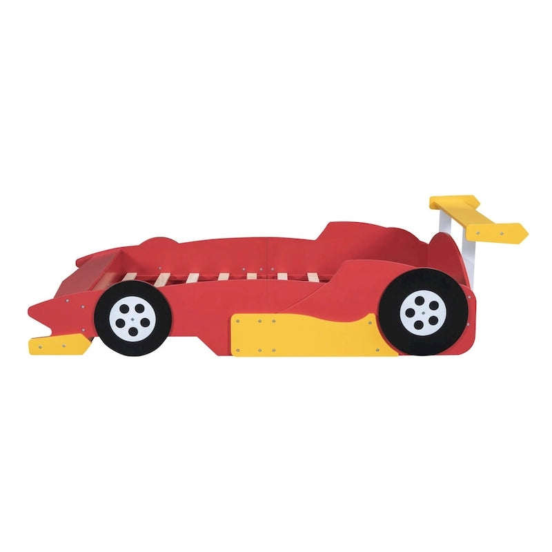 Lit plate-forme voiture de course grandeur nature avec roues