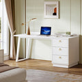 Bureau d'ordinateur avec 3 tiroirs, bureau de 140 cm pour bureau à domicile