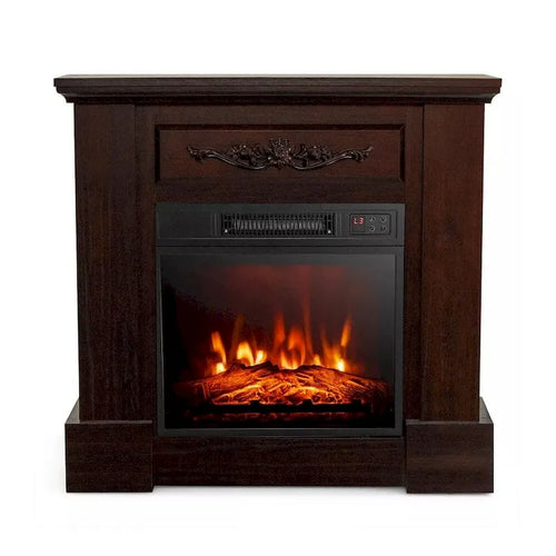 Meuble TV avec cheminée électrique 32 pouces avec télécommande, 1400W, marron, convient jusqu'à 42 pouces