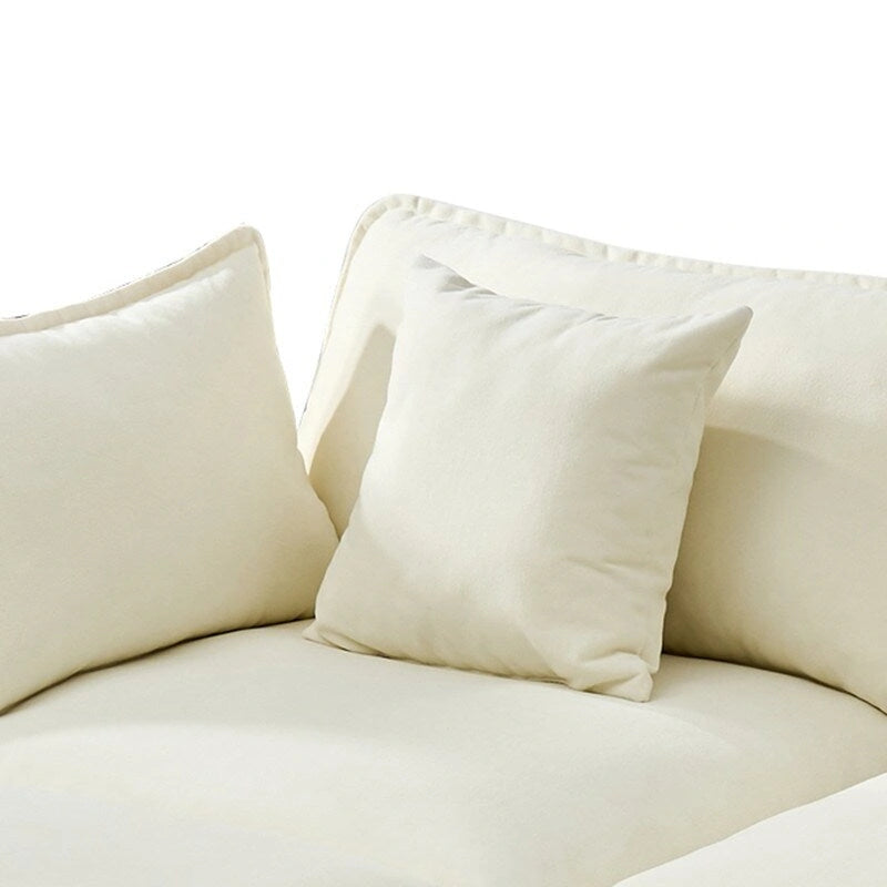Canapé trois places en chenille de 280 cm avec pouf