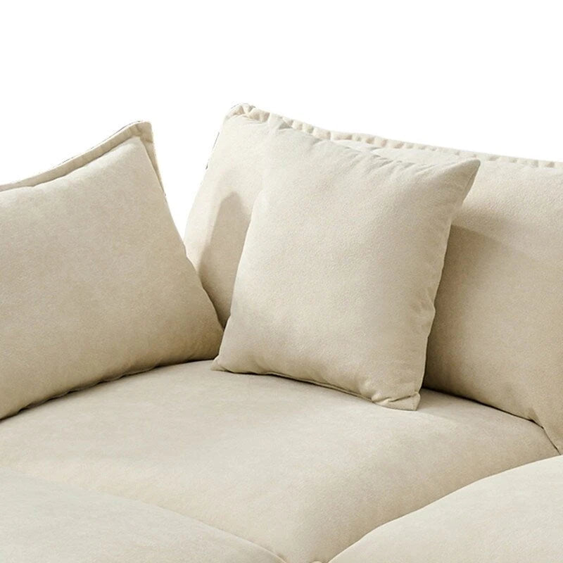 Canapé trois places en chenille de 280 cm avec pouf