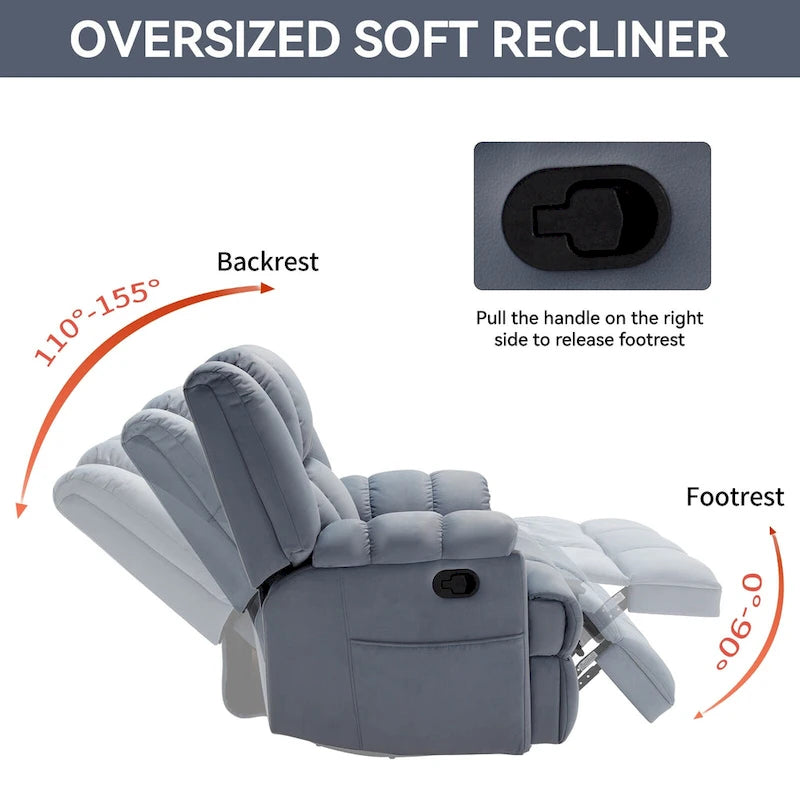 Fauteuil inclinable pivotant et basculant à 360° en tissu avec accoudoirs rembourrés et dossier à coussin