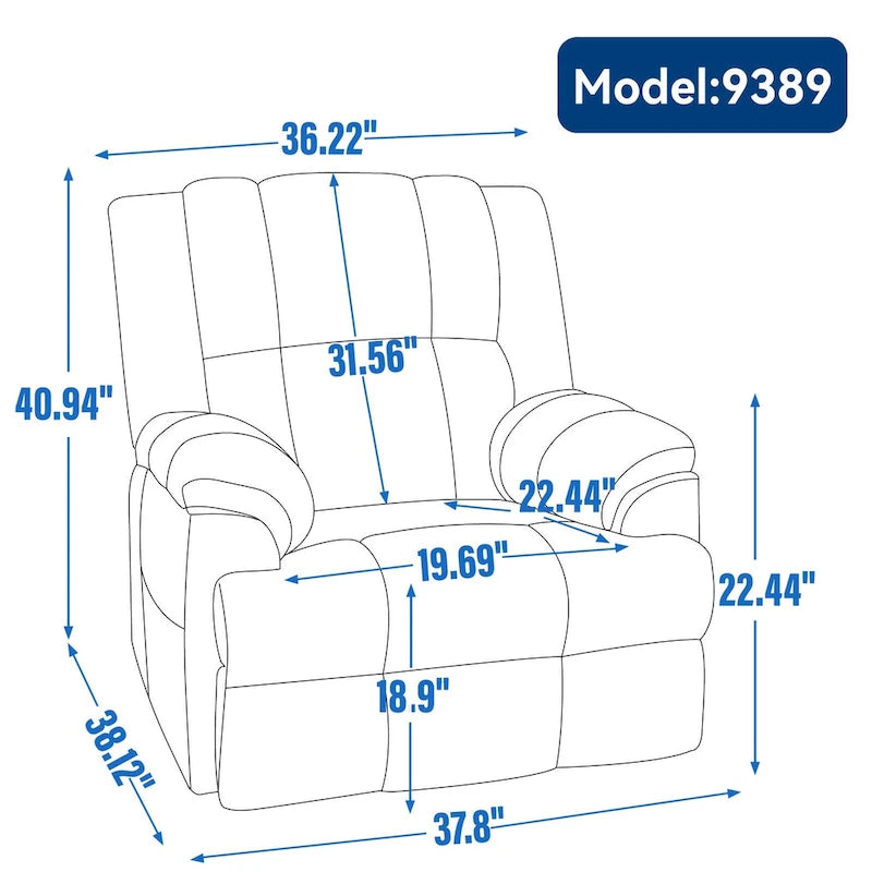 Fauteuil inclinable pivotant et basculant à 360° en tissu avec accoudoirs rembourrés et dossier à coussin