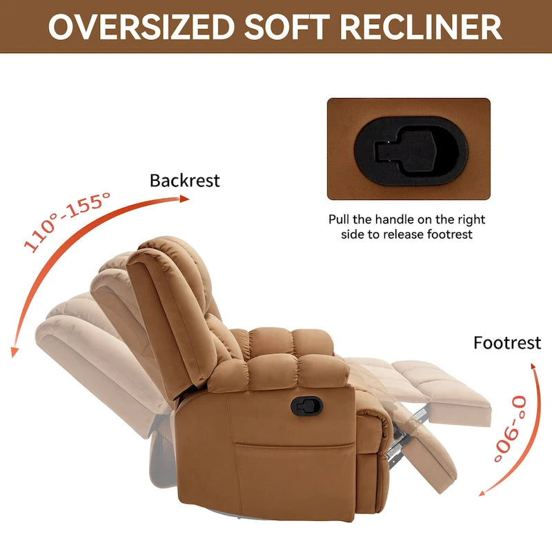 Fauteuil inclinable pivotant et basculant à 360° en tissu avec accoudoirs rembourrés et dossier à coussin