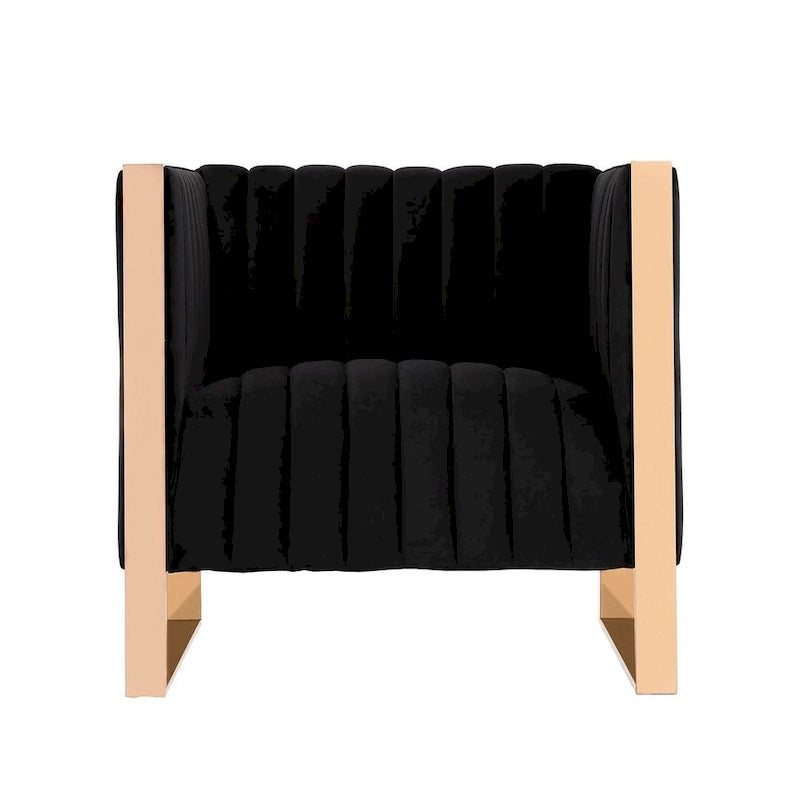 Fauteuil d'appoint en velours Trillium à cadre doré (lot de 2)
