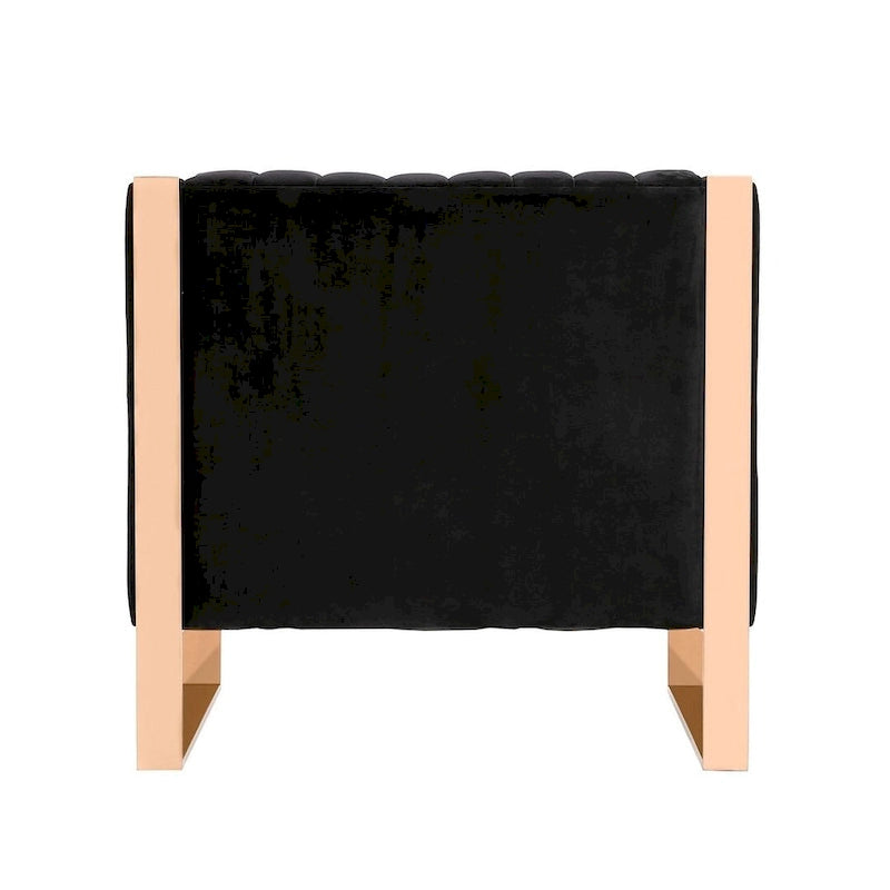 Fauteuil d'appoint en velours Trillium à cadre doré (lot de 2)