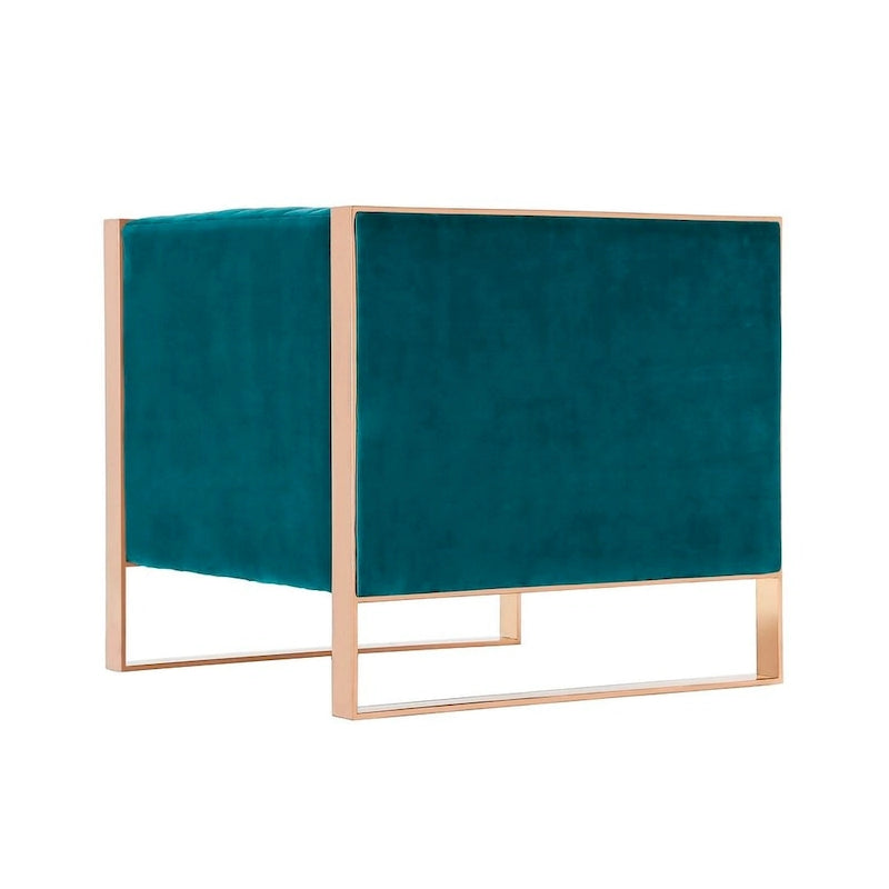 Fauteuil d'appoint en velours Trillium à cadre doré (lot de 2)