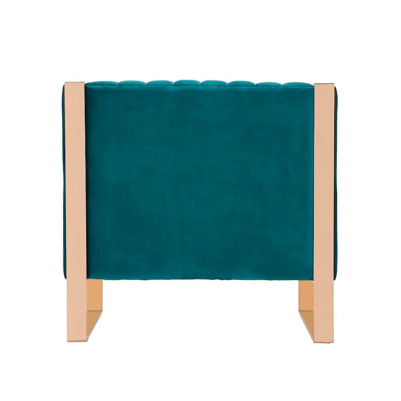 Fauteuil d'appoint en velours Trillium à cadre doré (lot de 2)
