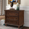 Table de chevet en bois à 3 tiroirs avec tablette coulissante