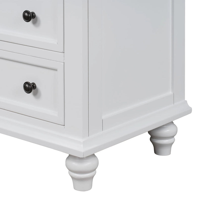 Table de chevet en bois à 3 tiroirs avec tablette coulissante