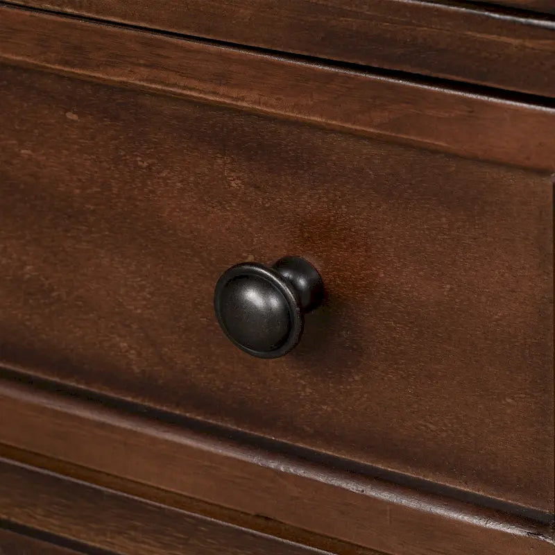 Table de chevet en bois à 3 tiroirs avec tablette coulissante