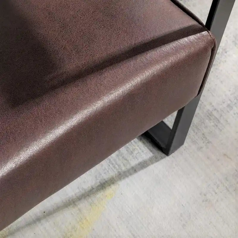 Fauteuil d'appoint rembourré Mid-Century Modern avec accoudoirs en métal