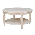 Table basse ronde avec étagère inférieure