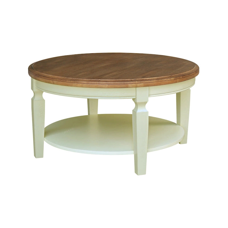Table basse ronde avec étagère inférieure