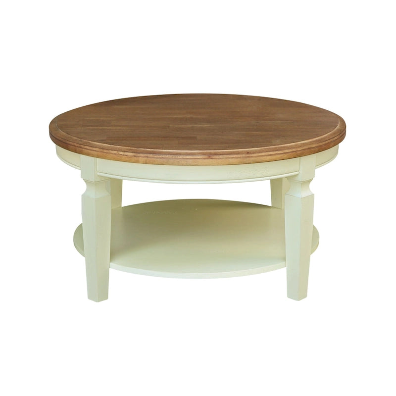 Table basse ronde avec étagère inférieure