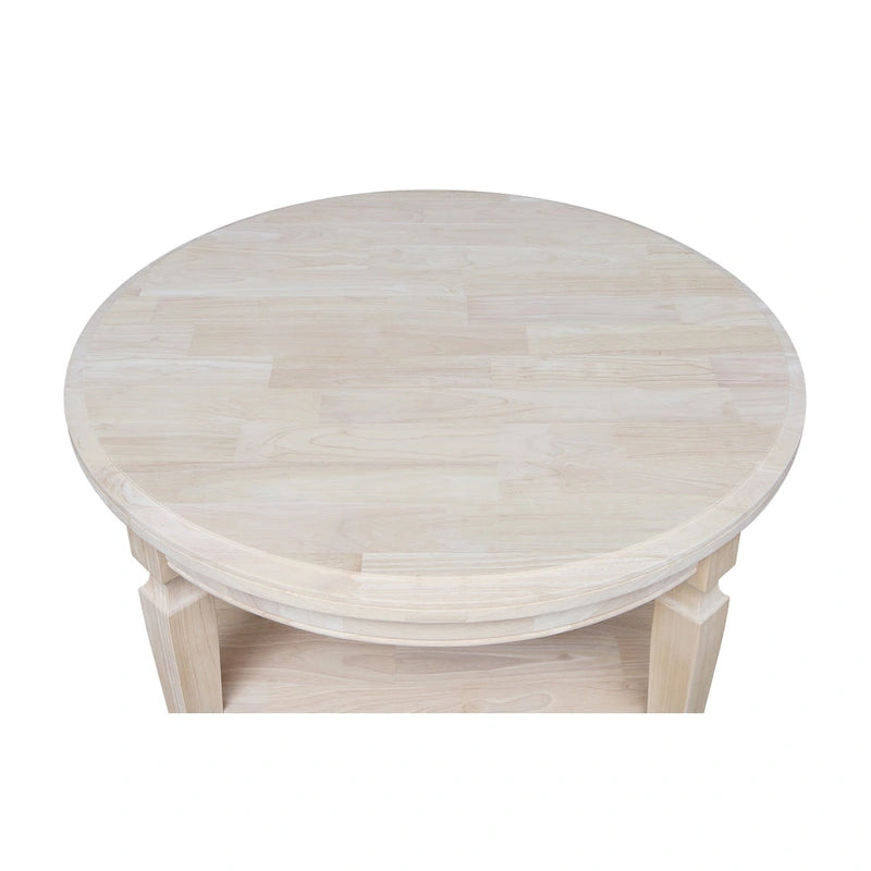 Table basse ronde avec étagère inférieure