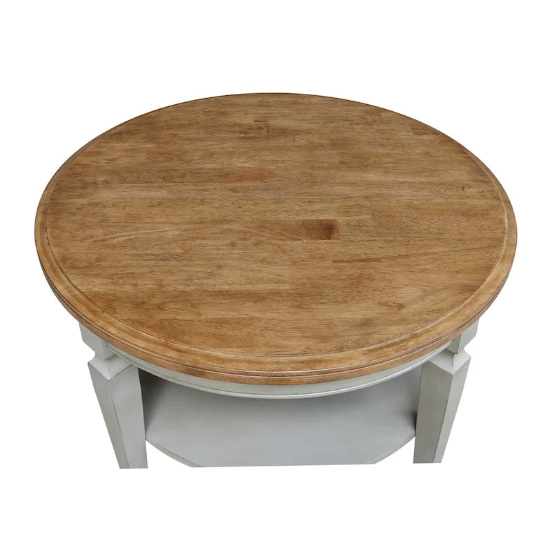 Table basse ronde avec étagère inférieure