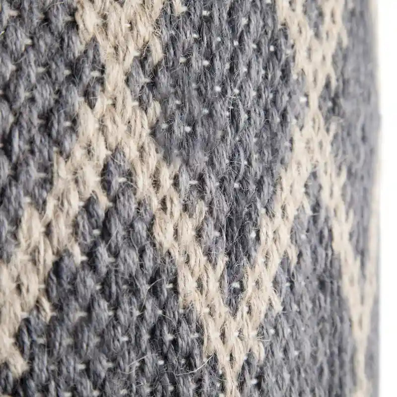Pouf rond en jute tressé et coton