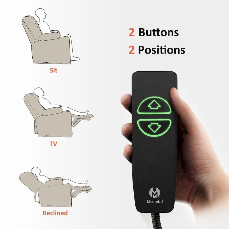 Fauteuil inclinable électrique avec fonction de chauffage et de massage, en tissu