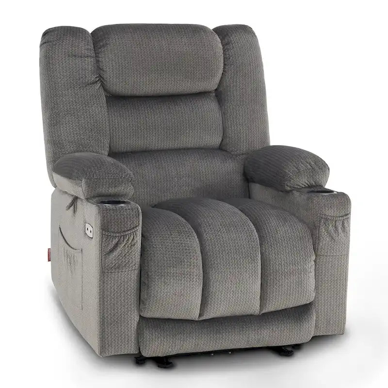 Fauteuil inclinable électrique avec fonction de chauffage et de massage, en tissu