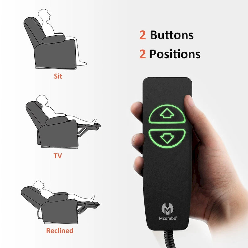 Fauteuil inclinable électrique avec fonction de chauffage et de massage, en tissu