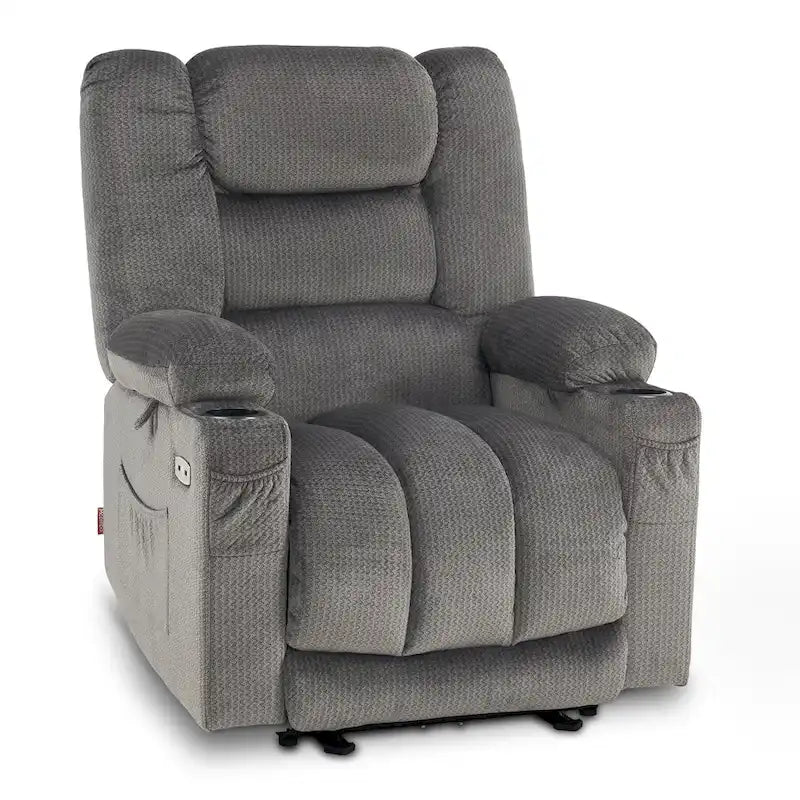 Fauteuil inclinable électrique avec fonction de chauffage et de massage, en tissu