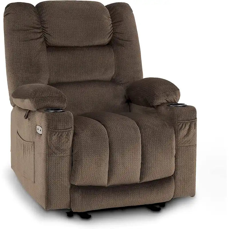 Fauteuil inclinable électrique avec fonction de chauffage et de massage, en tissu