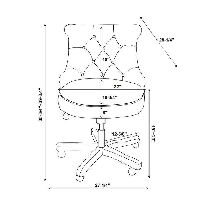 Chaise de bureau pivotante rembourrée à hauteur réglable