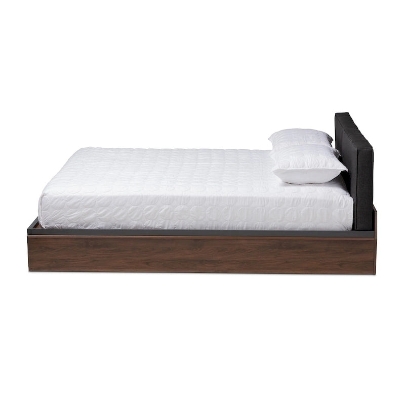 Lit plateforme queen avec tiroirs de rangement