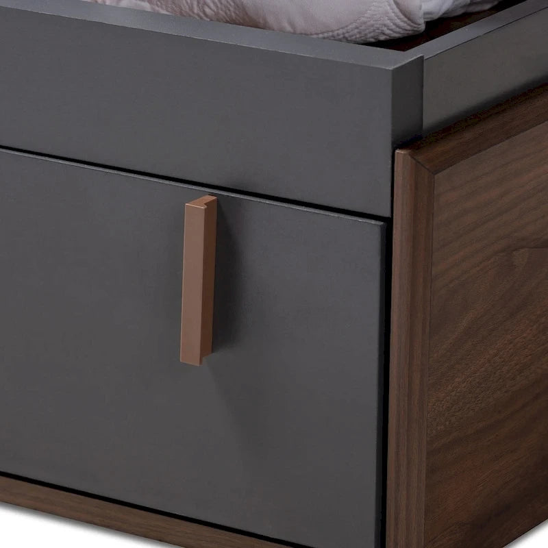 Lit plateforme queen avec tiroirs de rangement