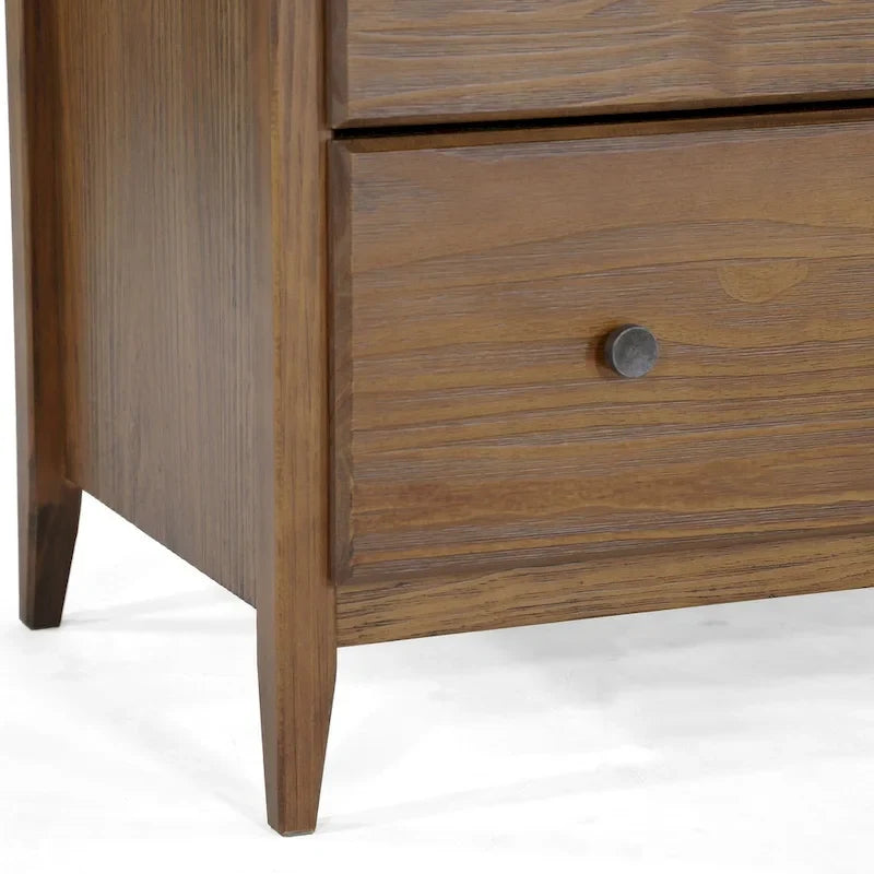 Armoire en bois massif à 3 portes avec tiroirs et étagères réglables