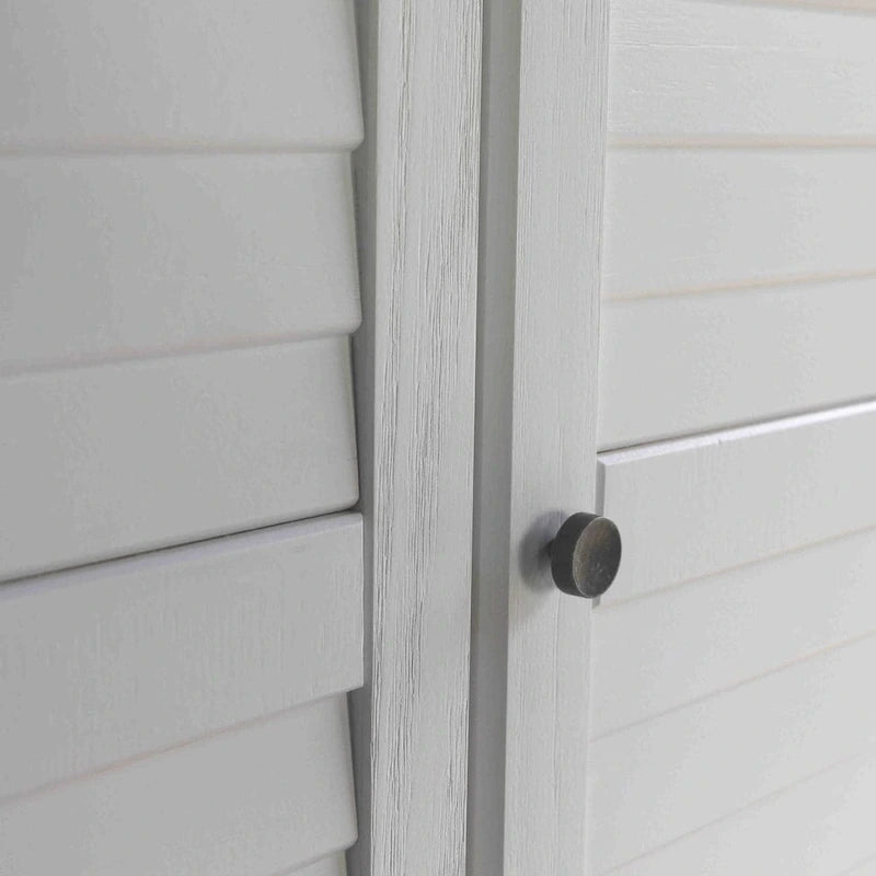 Armoire en bois massif à 3 portes avec tiroirs et étagères réglables