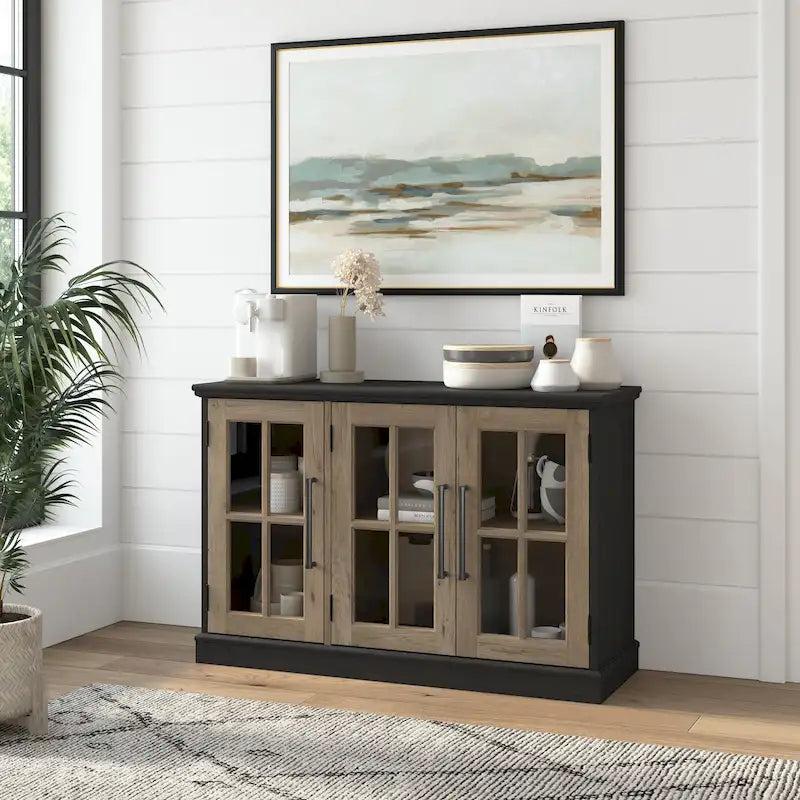 Buffet de 46 po de large avec portes vitrées