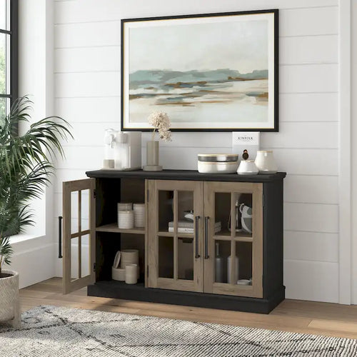 Buffet de 46 po de large avec portes vitrées