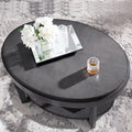 Table basse ovale avec surface en placage