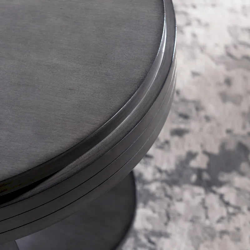 Table basse ovale avec surface en placage