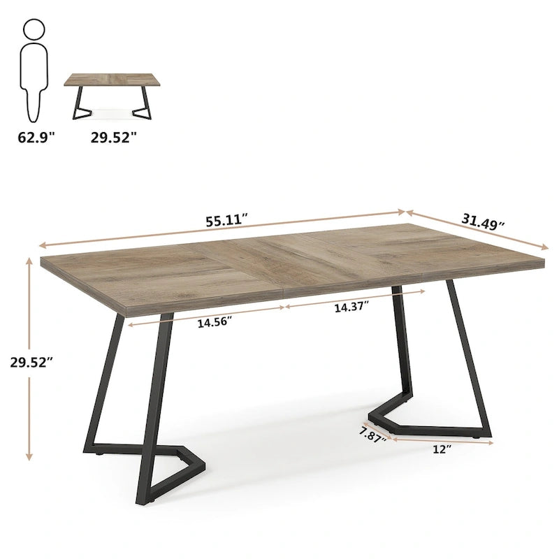 Table de chevet à 2 tiroirs, 61 cm (H) x 48 cm (L) x 38 cm (P)