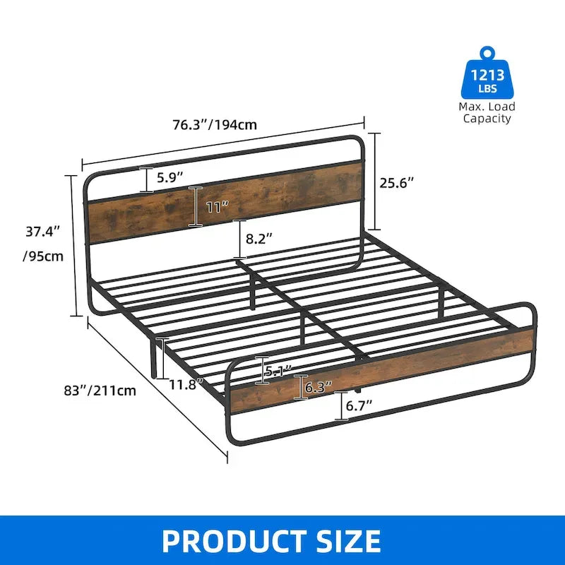 Cadre de lit King Size en PU avec LED intégrées, Noir