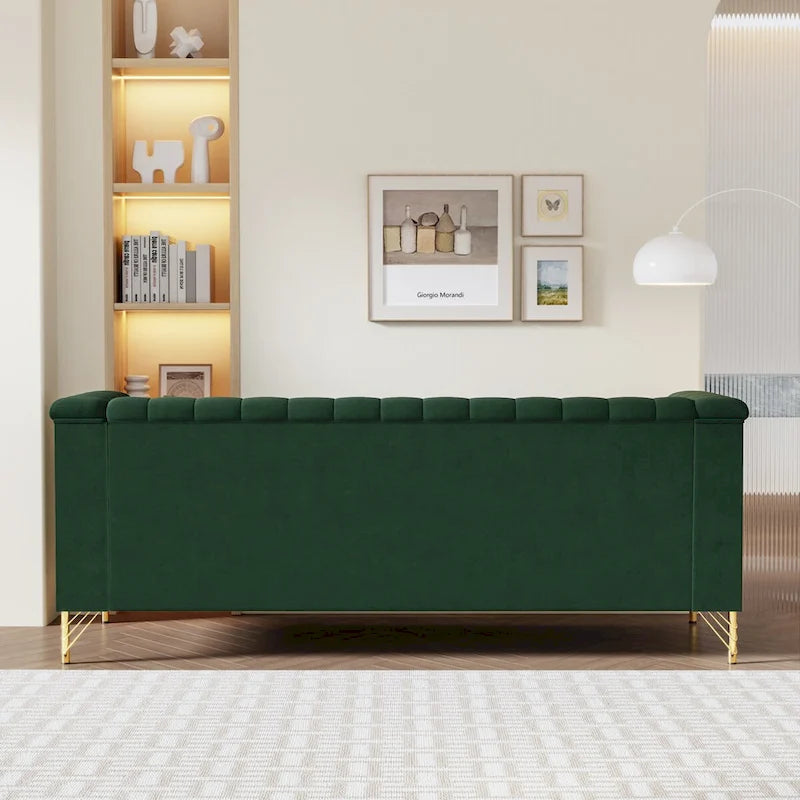 Canapé Chesterfield en velours de 209,94 cm de largeur