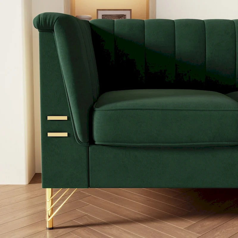 Canapé Chesterfield en velours de 209,94 cm de largeur