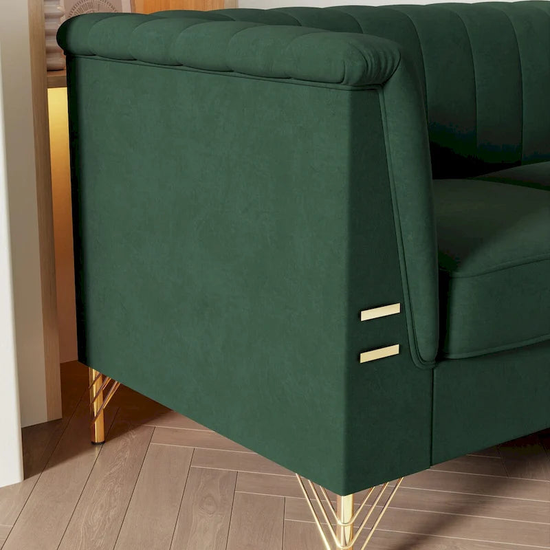 Canapé Chesterfield en velours de 209,94 cm de largeur