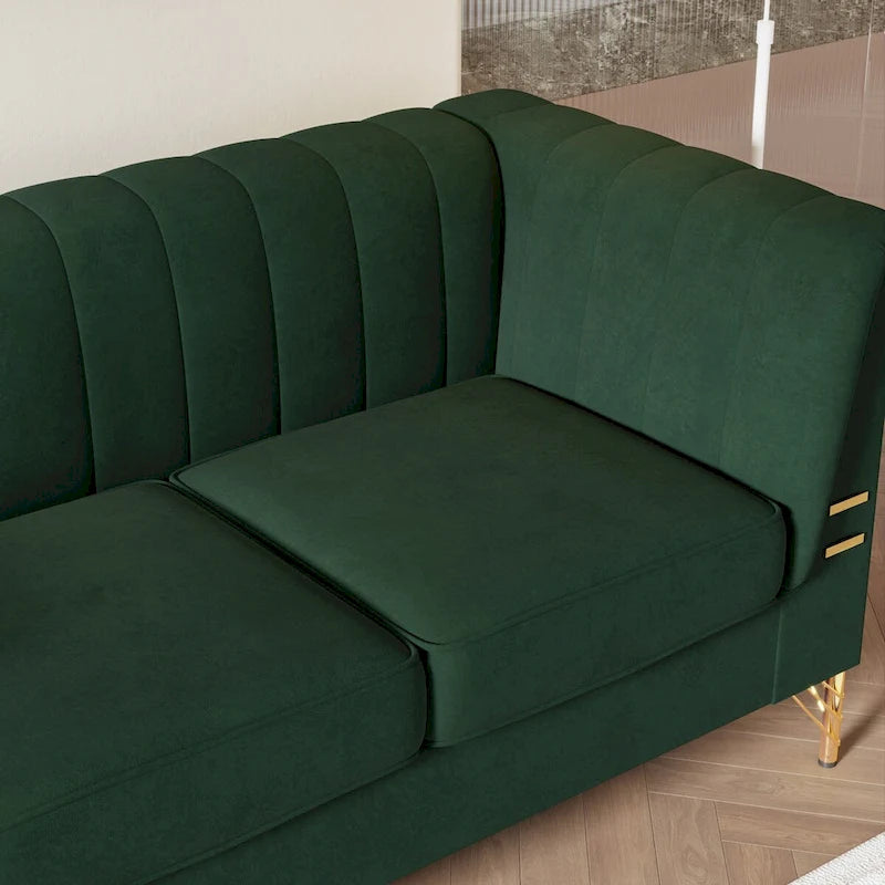 Canapé Chesterfield en velours de 209,94 cm de largeur