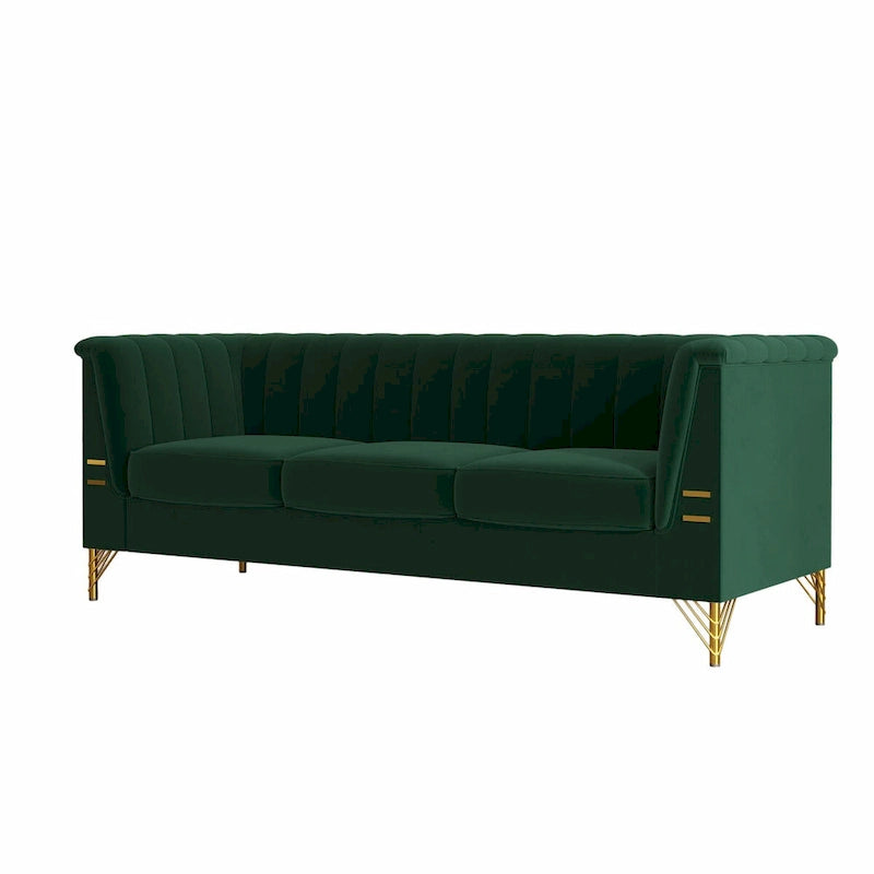 Canapé Chesterfield en velours de 209,94 cm de largeur